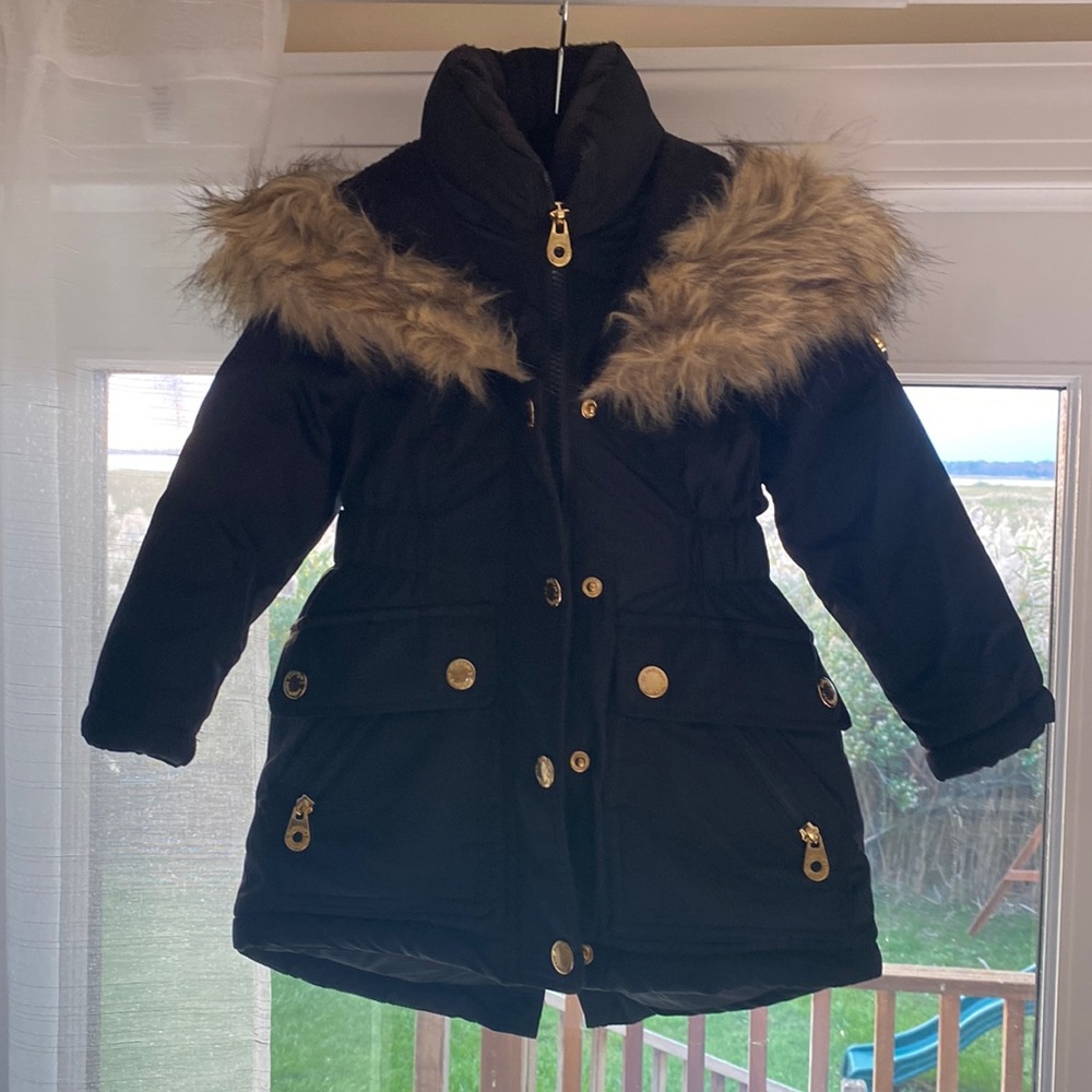 Catherine Malandrino Girls winter coat black